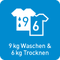Wäscht und trocknet mehr Wäsche dank größerer
Kapazität.